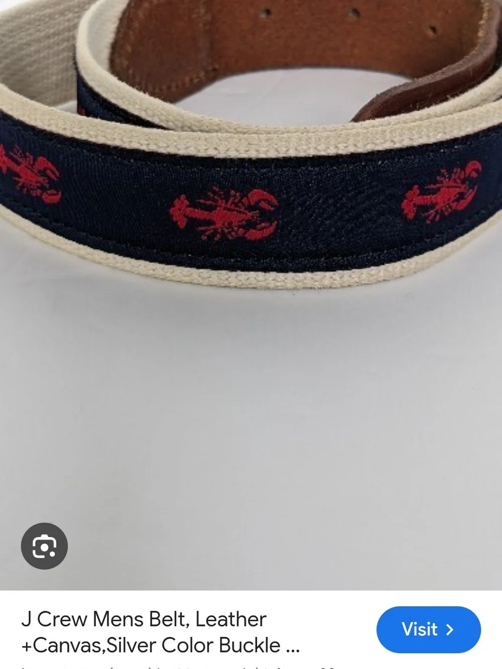 J. Crew Navy Lobster Canvas Cream Trim Mens Size 40 Nautical Preppy Coastal